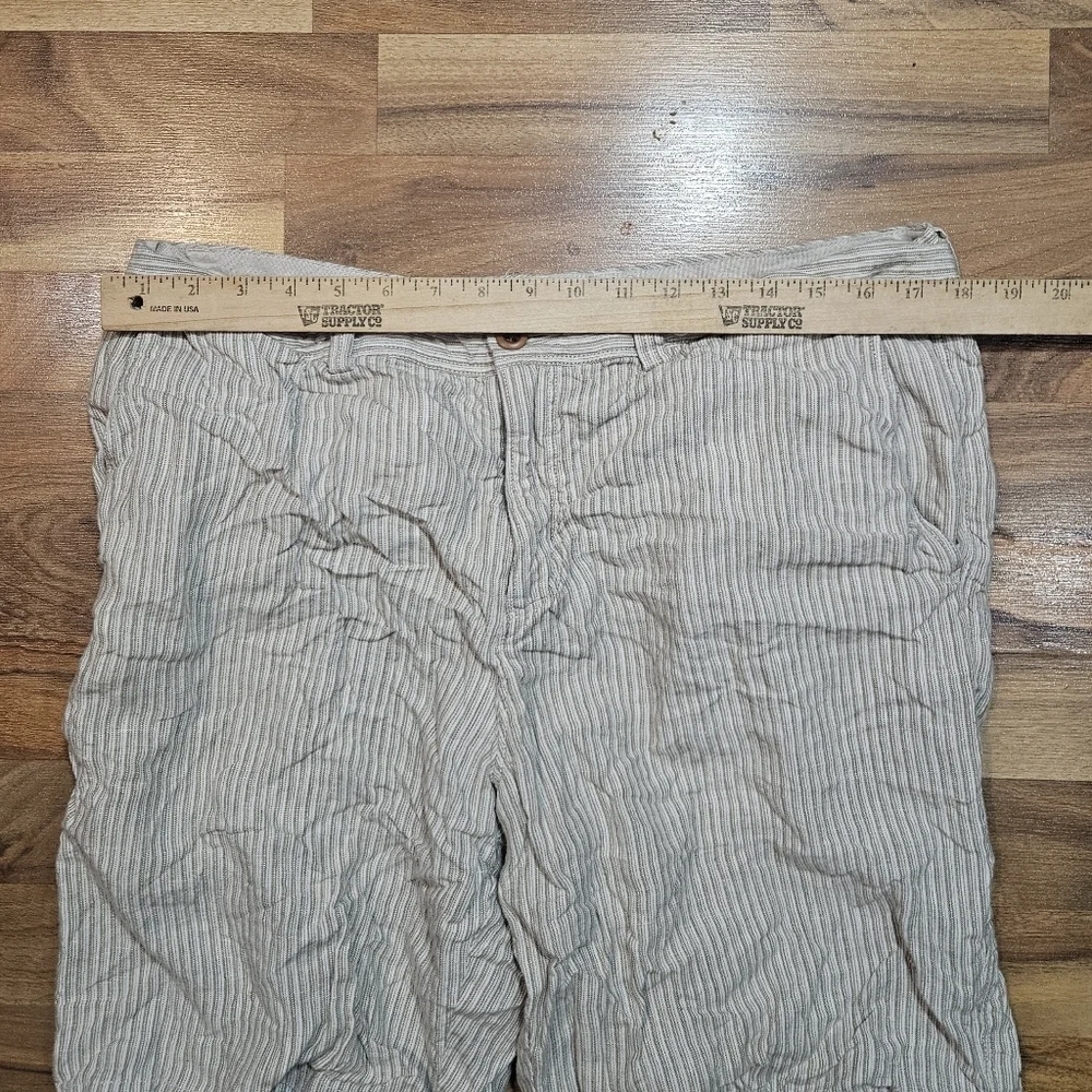 Tommy Bahama Men's 100% Linen Flat Front Shorts Brown White Striped Size 36 - Picture 4 of 7